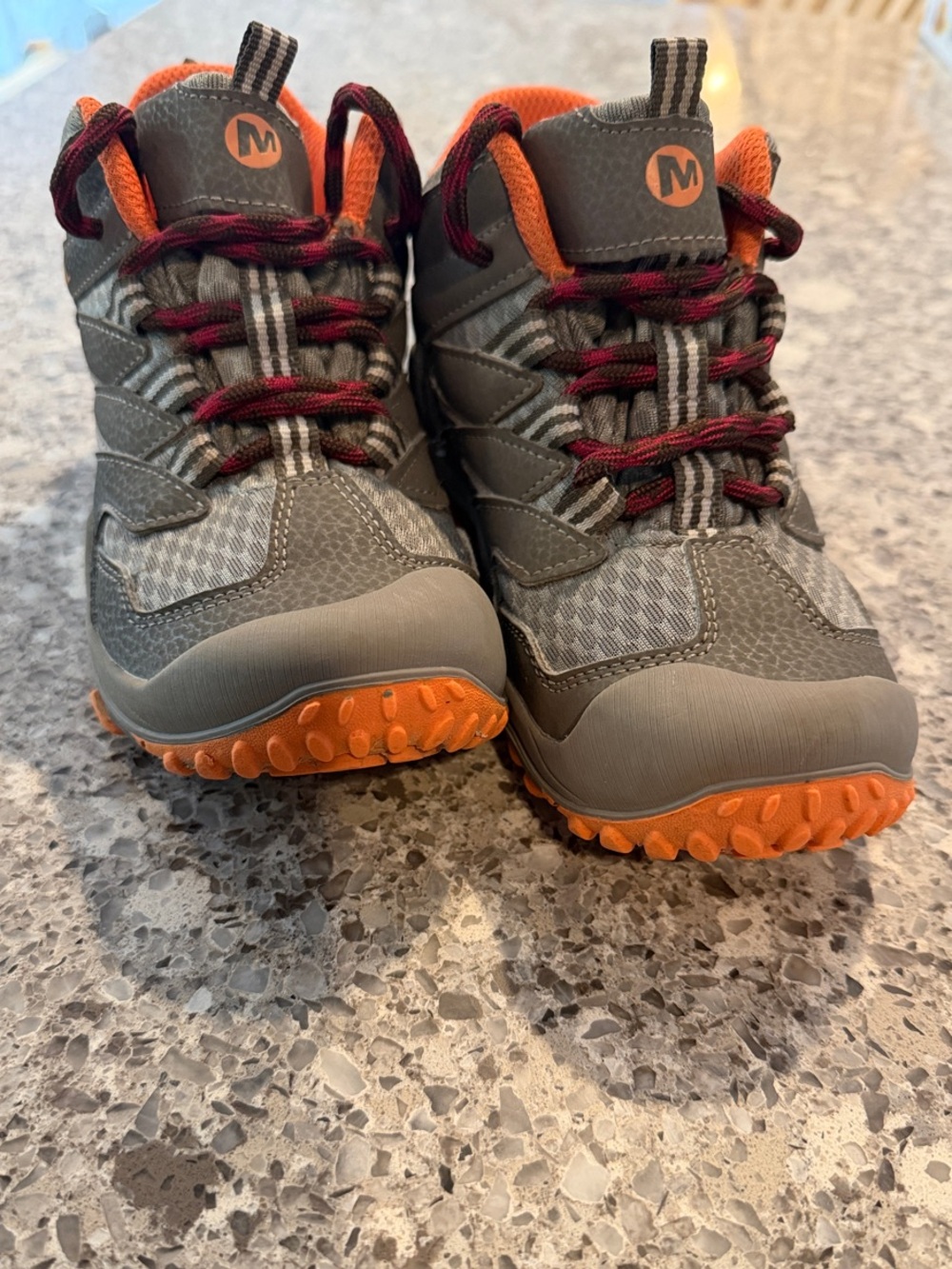 Merrell Kids Gray and Orange Waterproof Trail Sneakers
